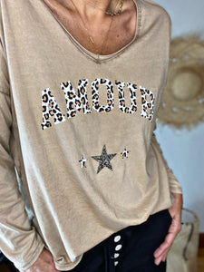 Tee shirt AMOUR Camel
