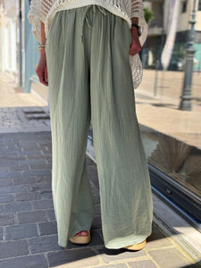 Pantalon gaze de coton YAGO Kaki