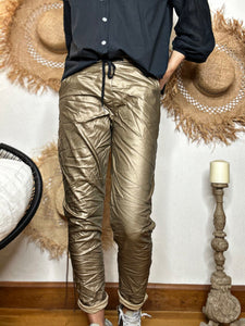 Pantalon simili LISANDRO Camel doré