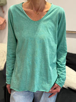 Charger l'image dans la galerie, T-shirt manches longues Vert turquoise - ILONA
