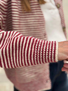 Ensemble Gilet et Echarpe FELIX Bordeaux Ecru
