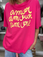 Charger l&#39;image dans la galerie, Tee shirt AMOUR Fuchsia

