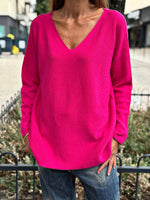 Charger l&#39;image dans la galerie, Pull doux TAO Fuchsia
