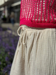 Pantalon gaze de coton YAGO Ecru