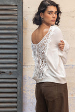 Charger l'image dans la galerie, Pull ALBA Ecru - Gold and Silver
