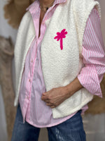 Charger l'image dans la galerie, Gilet sans manche PALMA Ecru/Fuchsia

