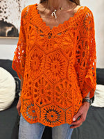 Charger l&#39;image dans la galerie, Pull crochet ZARA Orange
