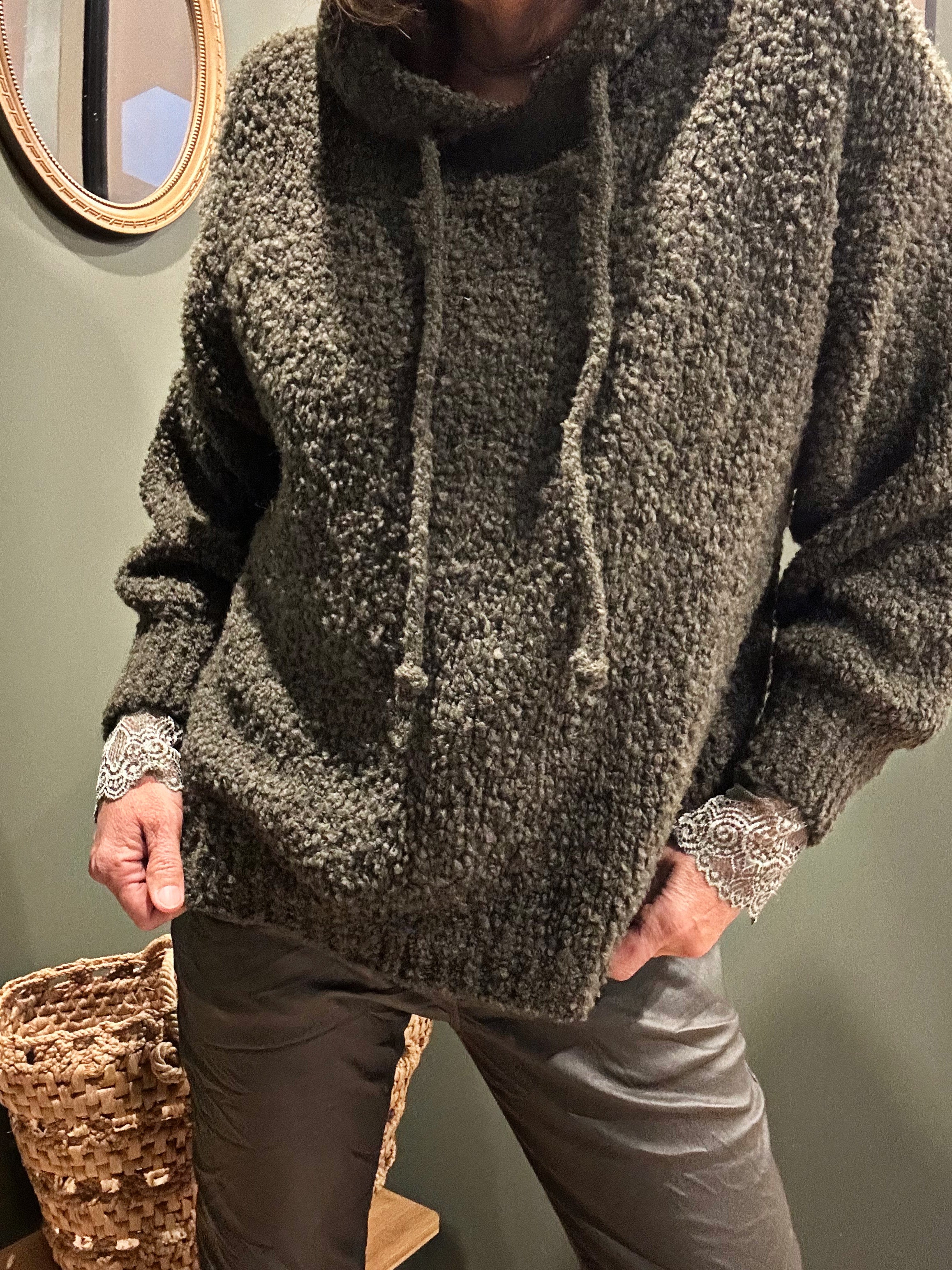 Pull à capuche RIVA Kaki