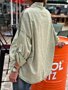 Chemise DAKOTA Kaki effet délavé