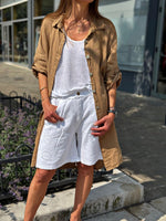 Charger l&#39;image dans la galerie, Robe lin  HAVANA Camel
