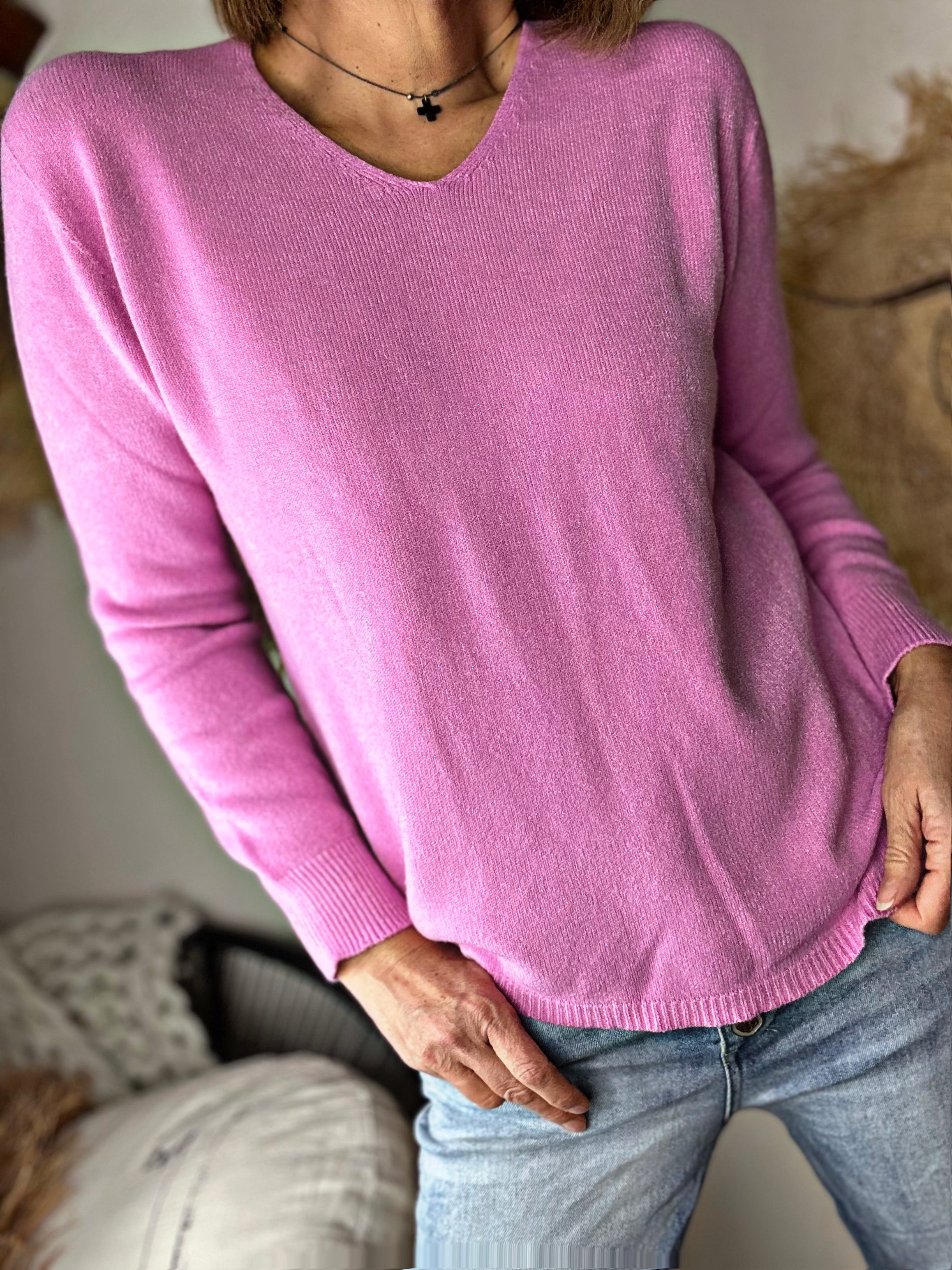 Pull tout doux SYLVANO Rose malabar