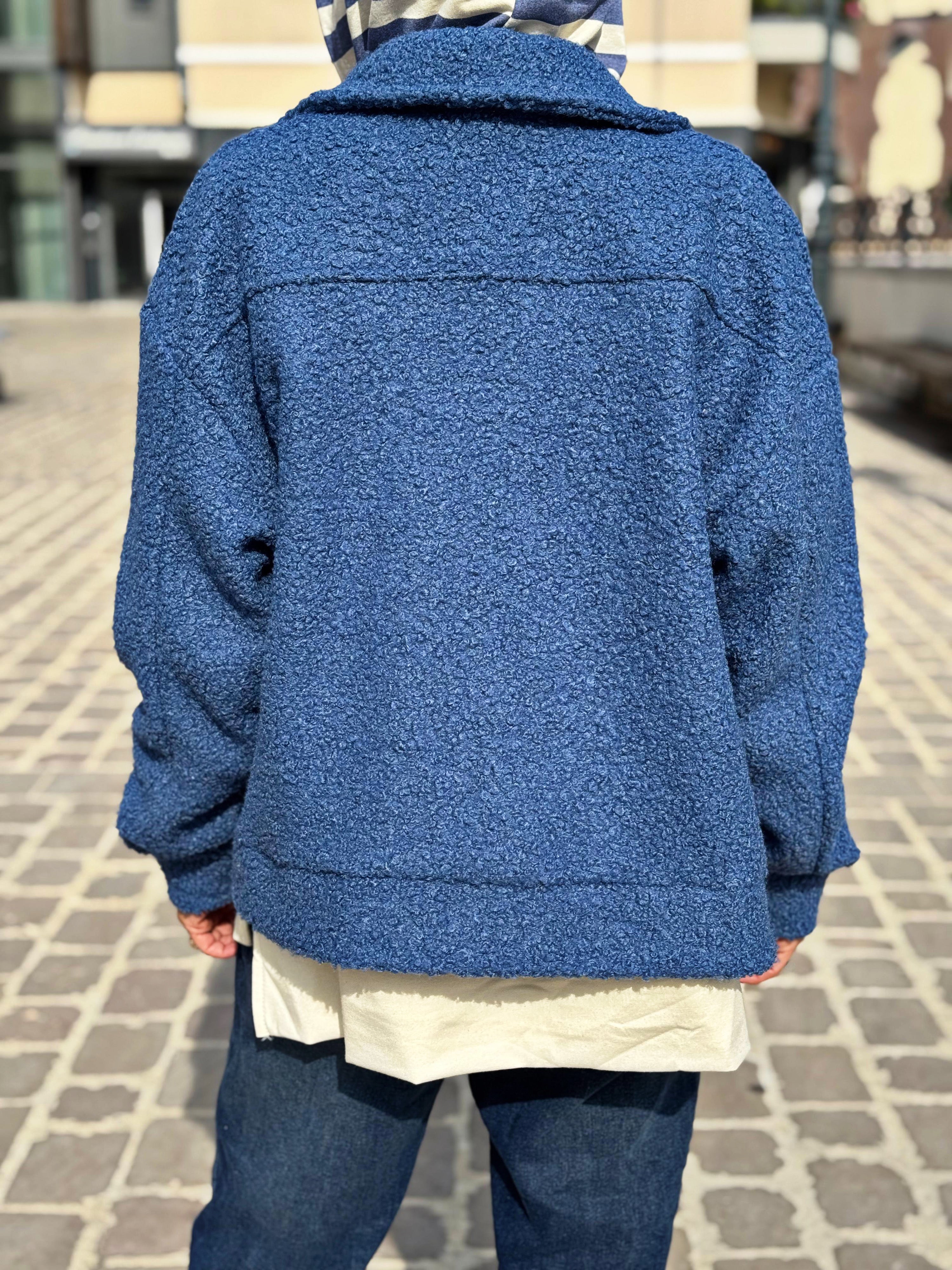 Blouson bouclette GAB Bleu jeans