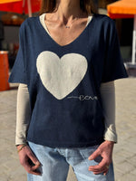 Charger l'image dans la galerie, Pull LOVE Marine/Ecru
