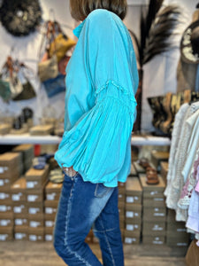 Chemise CAROLINE Turquoise - Banditas