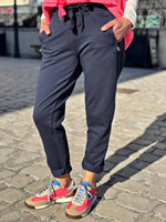 Charger l'image dans la galerie, Pantalon jogging MIKO Marine taille élastiquée bandes pailletées
