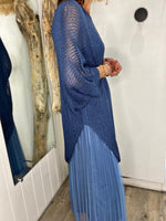 Charger l&#39;image dans la galerie, Robe longue et Pull HENRIETTE Bleu
