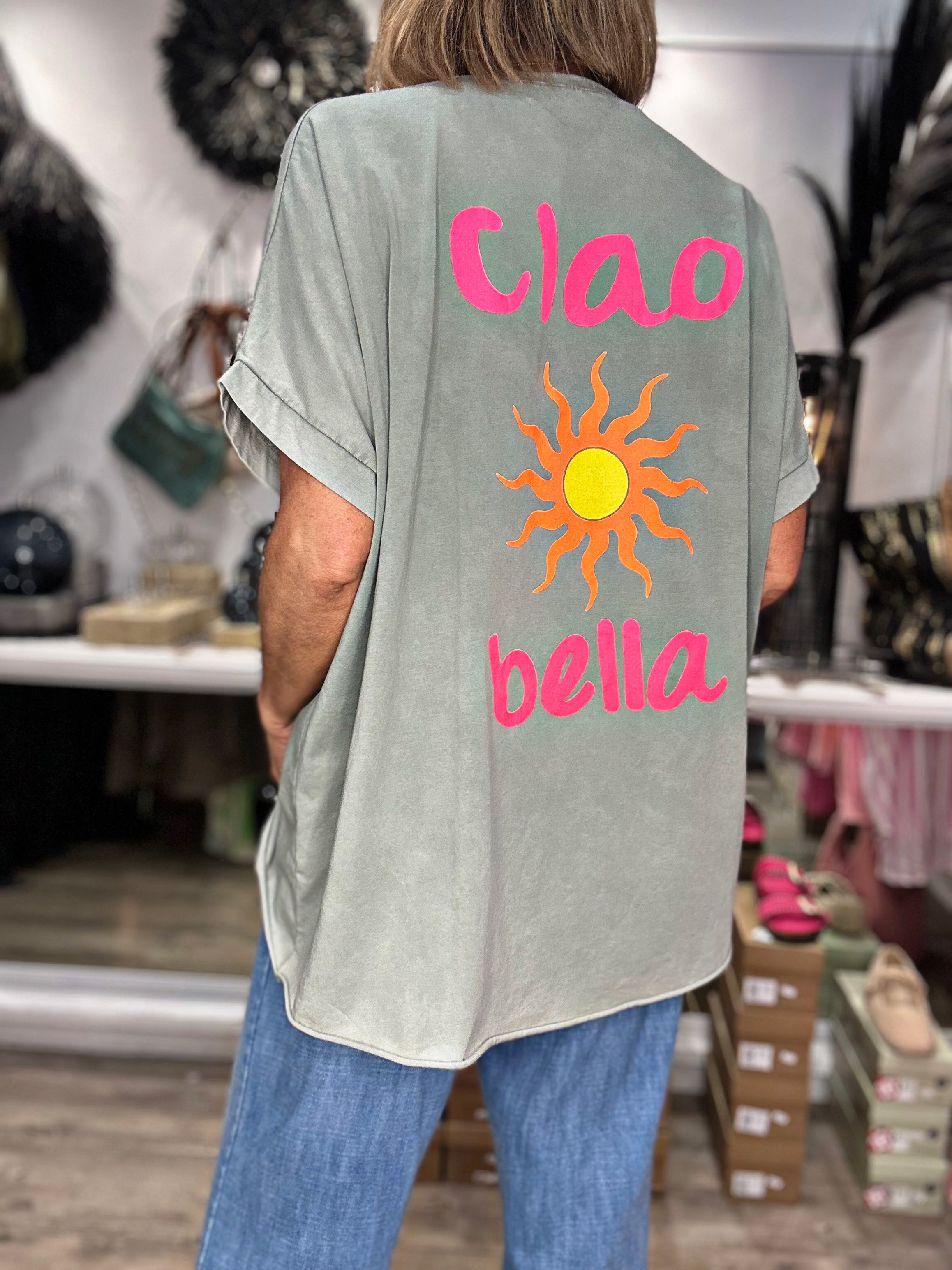 Tee shirt CIAO BELLA Kaki