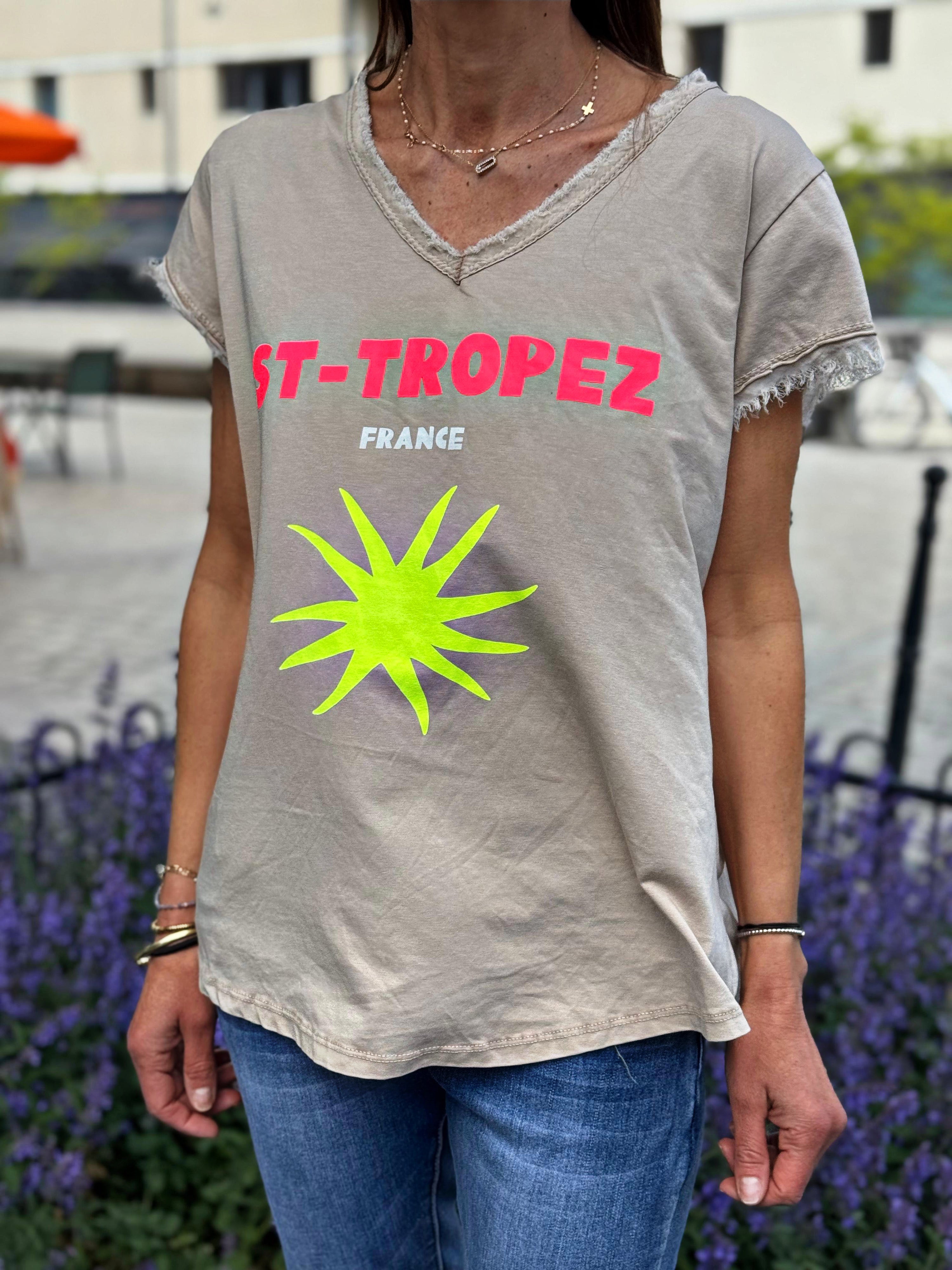 Tee shirt ST-TROPEZ Camel clair