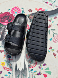 Sandales pailletées DINA Noir