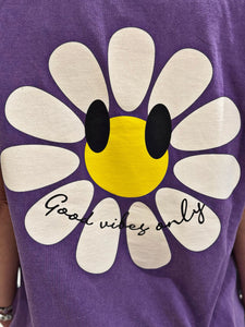 Tee shirt GOOD VIBES ONLY Violet