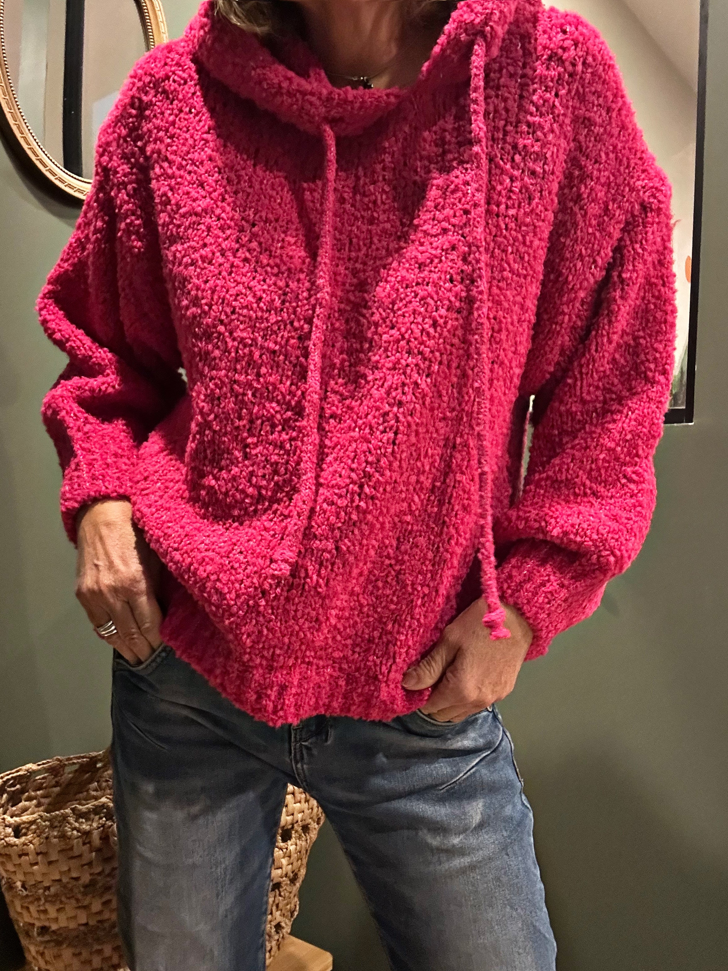 Pull à capuche RIVA Fuchsia