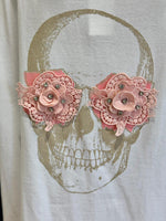 Charger l'image dans la galerie, Tee shirt blanc fluo tête de mort - SKULL
