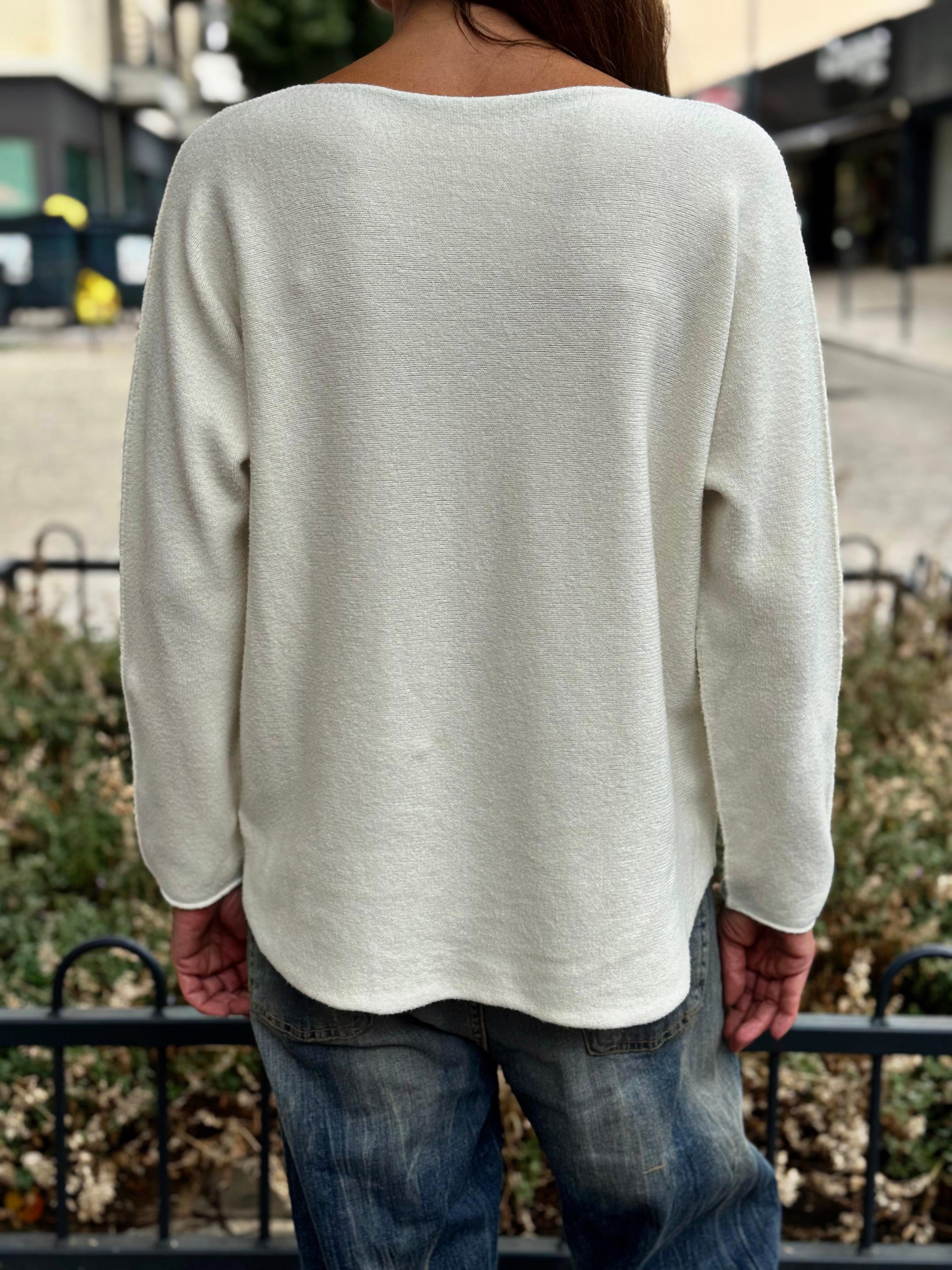 Pull doux TAO Ecru