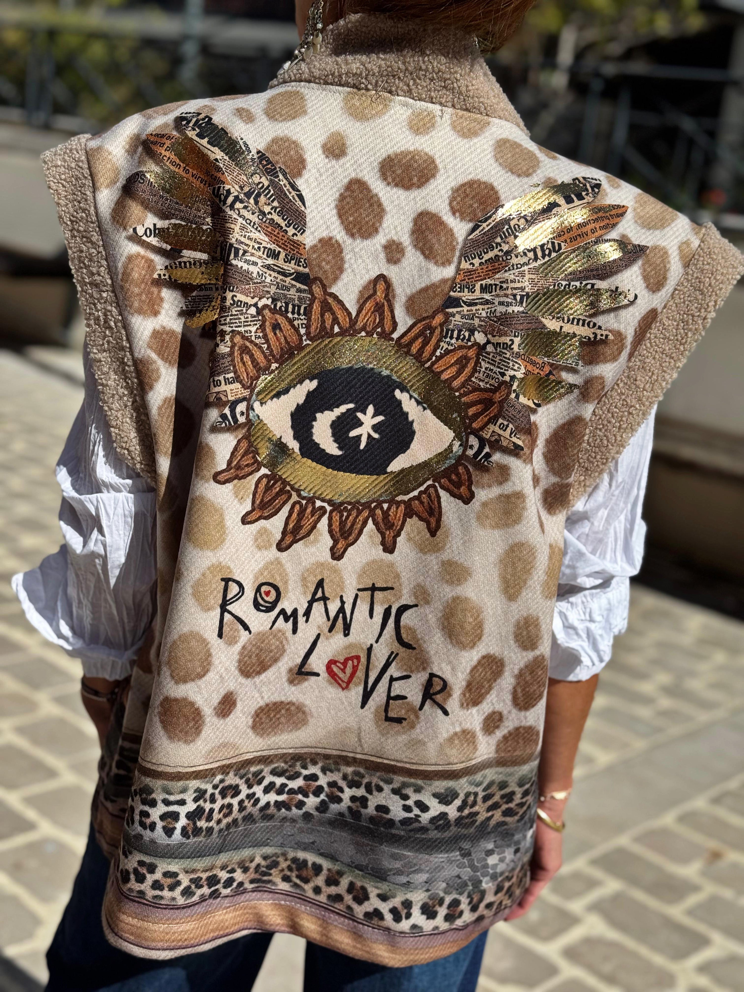 Gilet sans manche BASILE Beige/Choco