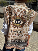 Charger l&#39;image dans la galerie, Gilet sans manche BASILE Beige/Choco

