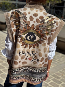 Gilet sans manche BASILE Beige/Choco