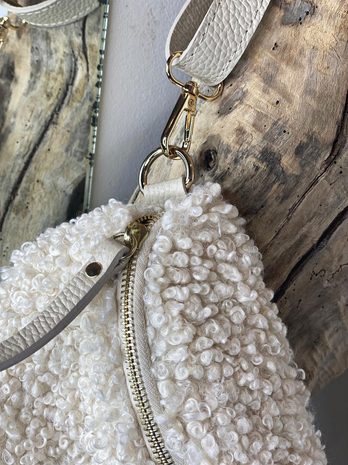 Sac banane bouclette MILA Ecru