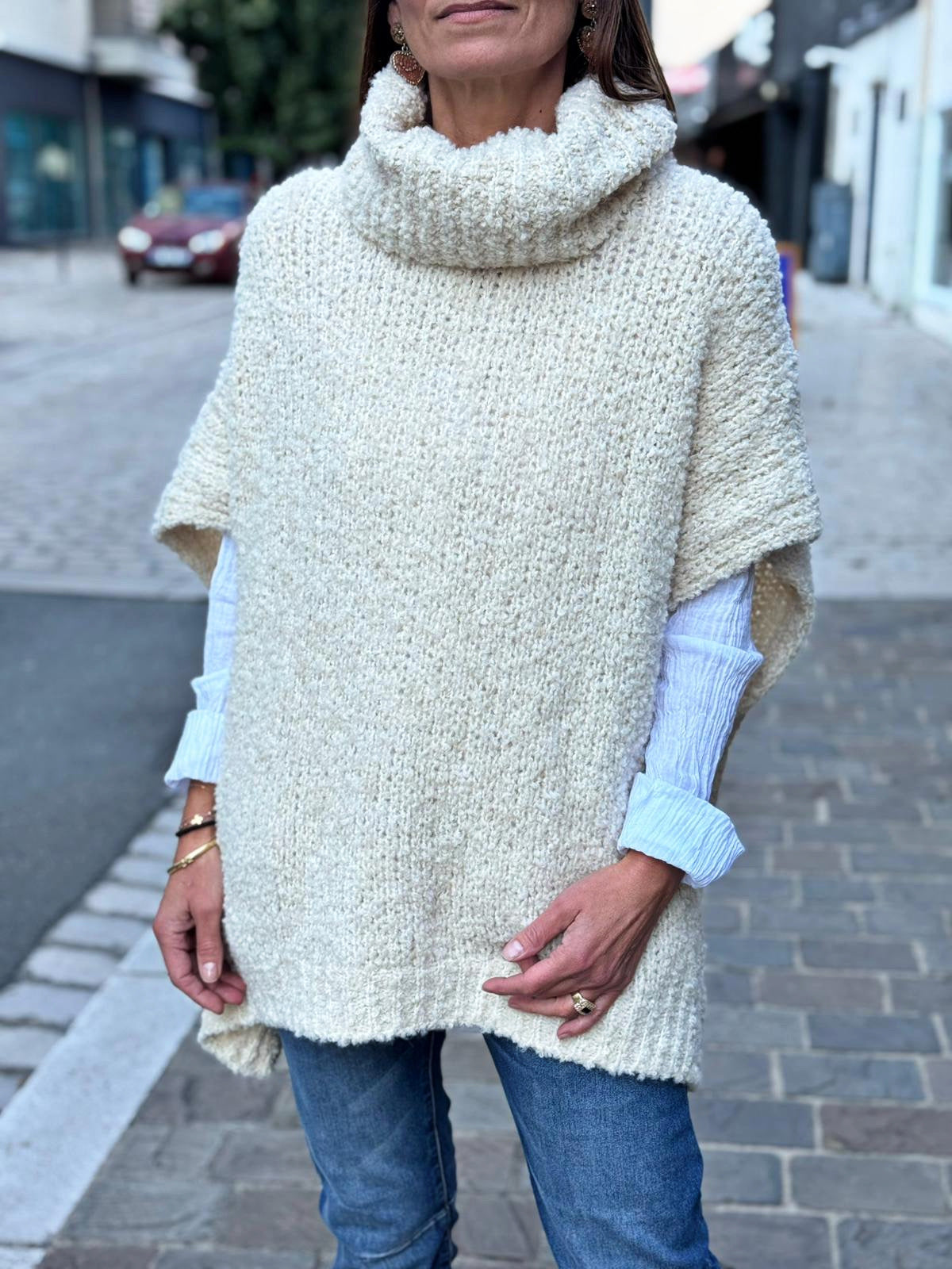 Pull sans manche BERNIE Ecru