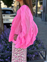 Charger l&#39;image dans la galerie, Chemise NINA Rose fluo
