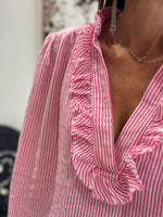 Charger l'image dans la galerie, Blouse rayée fuchsia SOLENE
