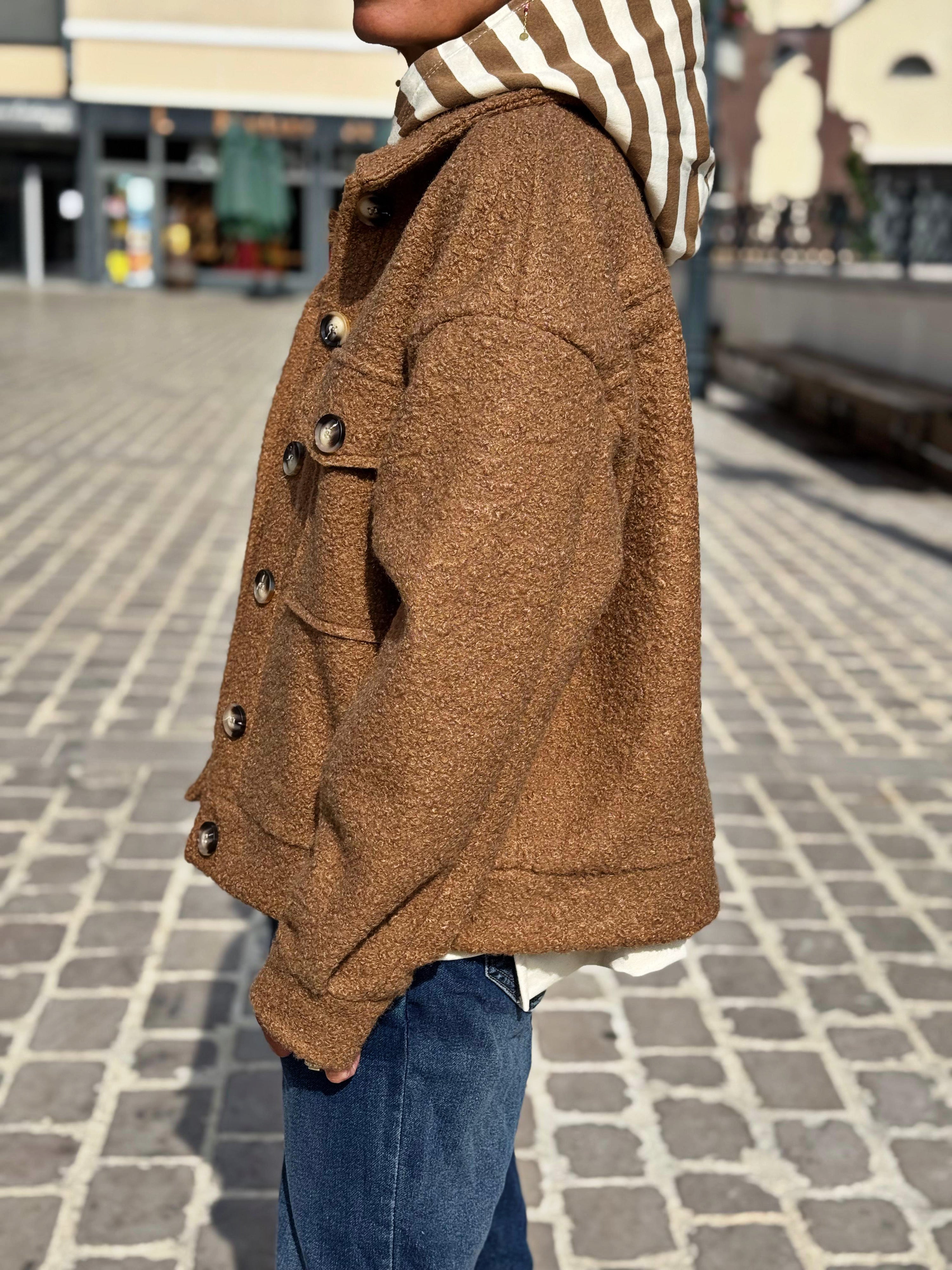 Blouson bouclette GAB Camel foncé