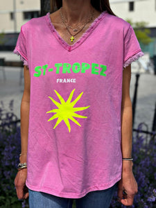 Tee shirt ST-TROPEZ Fuchsia