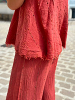 Charger l'image dans la galerie, Ensemble top et pantalon Terracotta - JANEL
