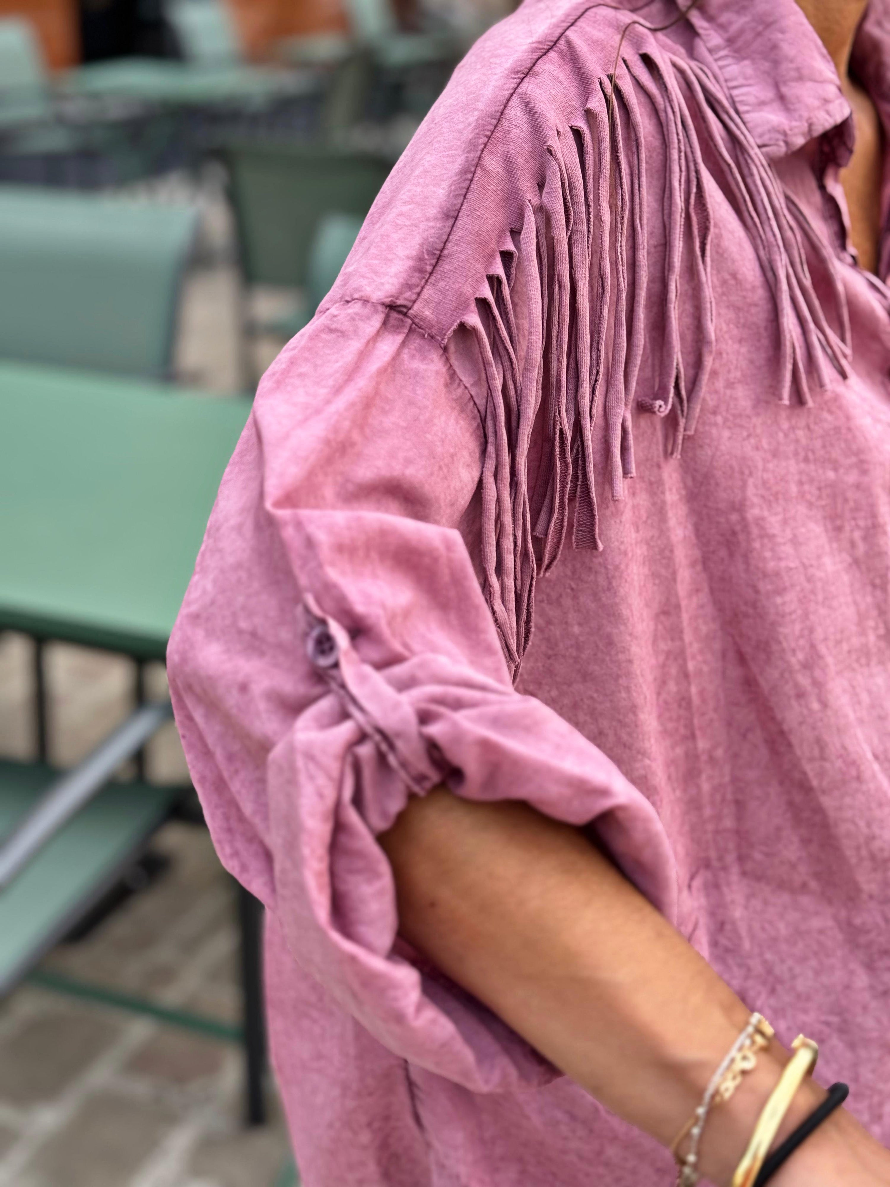 Chemise DAKOTA Bois de Rose effet délavé