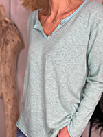 Charger l&#39;image dans la galerie, Pull fin ou Tee shirt épais LEON Turquoise clair
