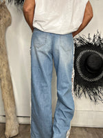 Charger l'image dans la galerie, Jeans dentelle Bleu - 146
