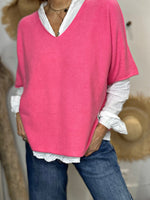 Charger l'image dans la galerie, Pull doux réversible LALY Fuchsia
