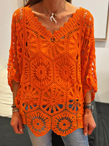 Pull crochet ZARA Orange