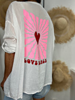 Charger l'image dans la galerie, Chemise LOVE PEACE Blanc
