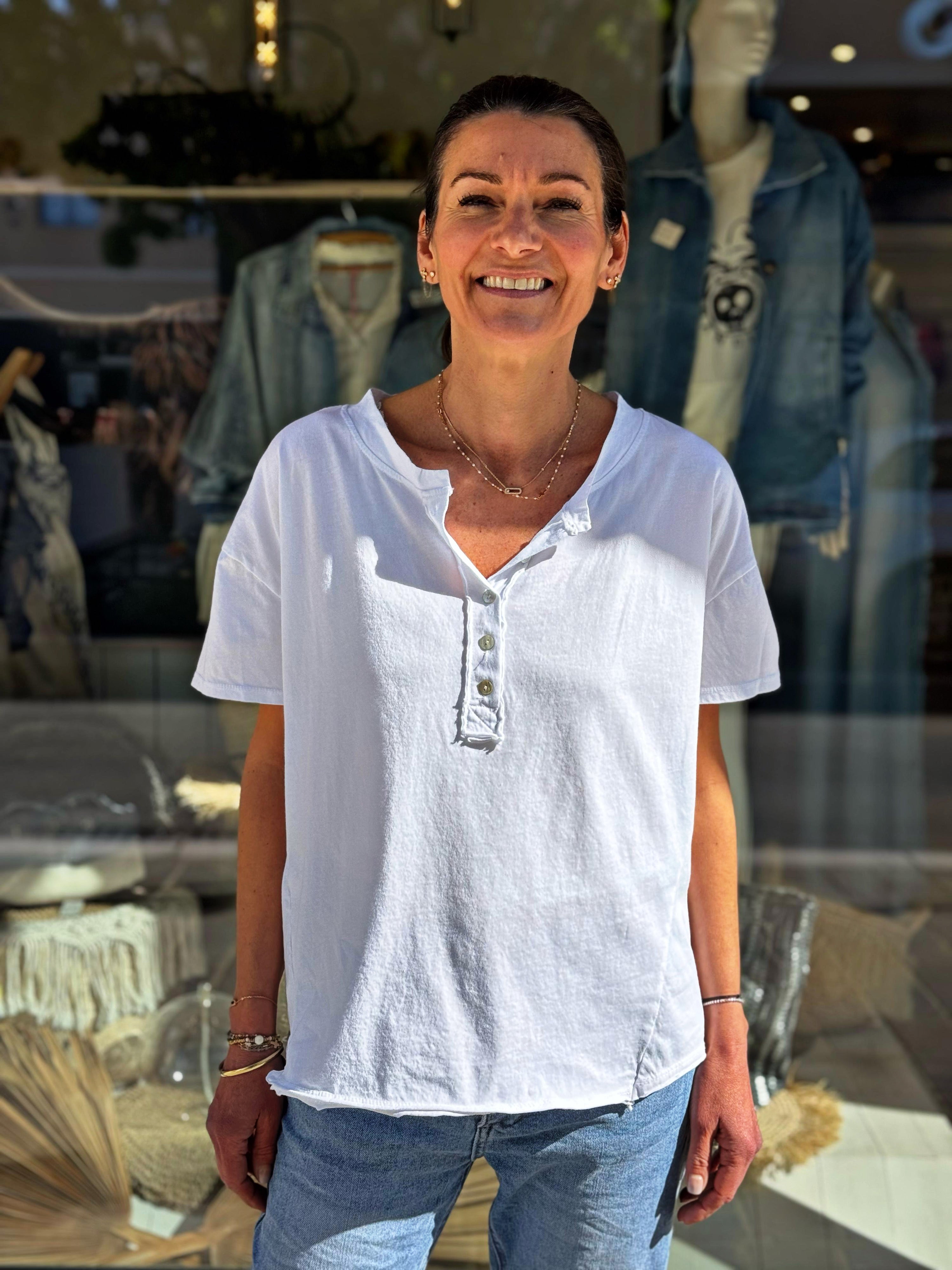 Tee shirt SMILE Blanc