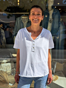 Tee shirt SMILE Blanc