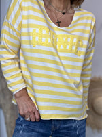 Charger l'image dans la galerie, T-shirt VANILLE marinière Ecru et Jaune
