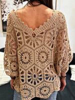 Charger l&#39;image dans la galerie, Pull crochet ZARA Camel
