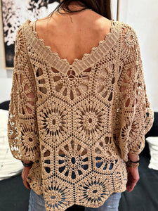 Pull crochet ZARA Camel