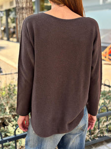 Pull doux LINO Chocolat