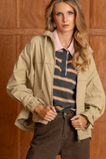 Charger l'image dans la galerie, Blouson SIENNA Beige- Gold and silver

